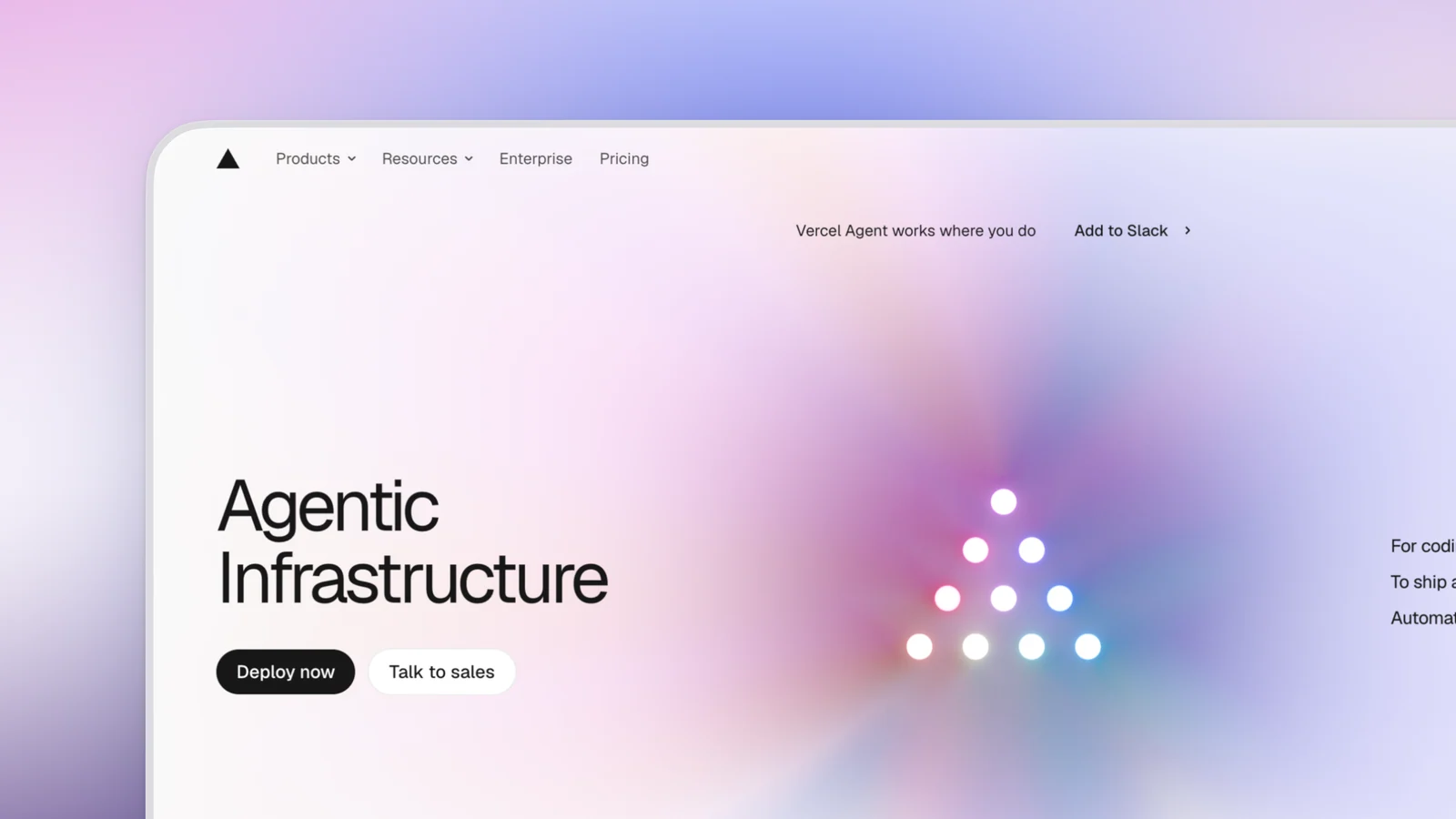 Landing page on a mesh backdrop, made with Kapshot